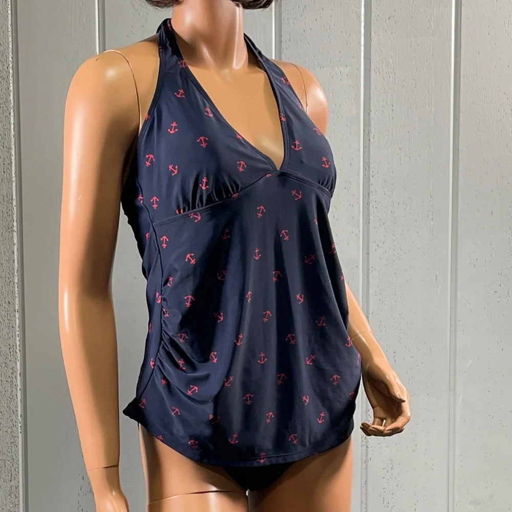 **Old Navy Women’s Navy Blue & Red Anchor Tankini Sz SP